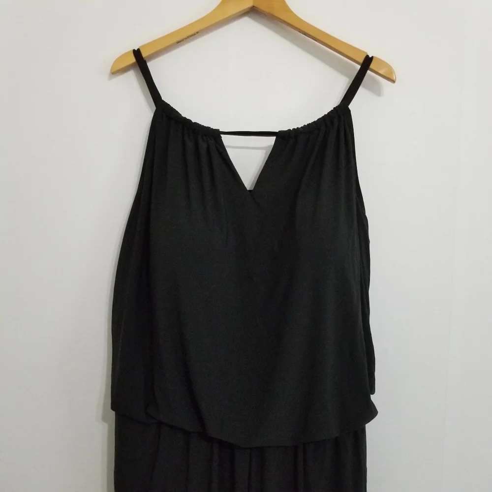 NWT Aqua Green Black High Neck Swim Romper Swimsuit With Pockets Size 22W